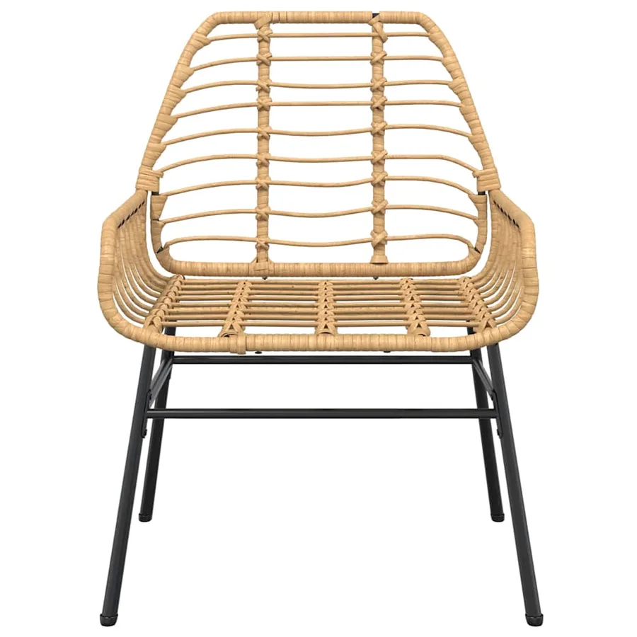 Ensemble à manger de jardin 3pcs marron résine tressée verre - 6