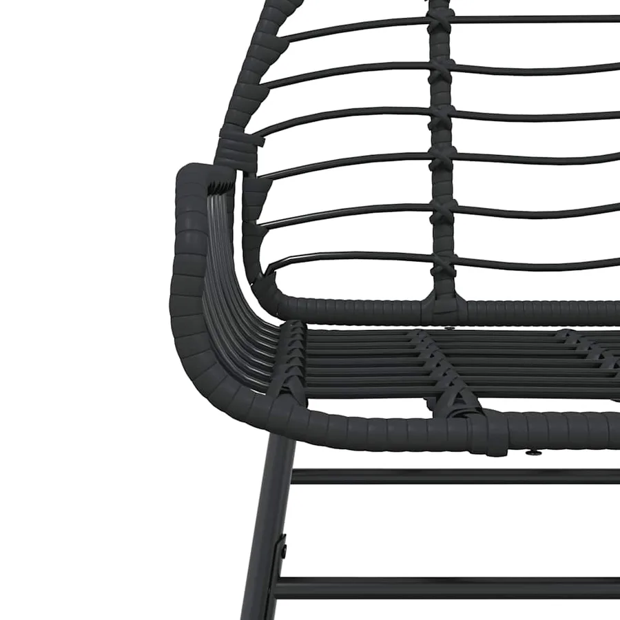 Ensemble à manger de jardin 3 pcs noir résine tressée verre - 8