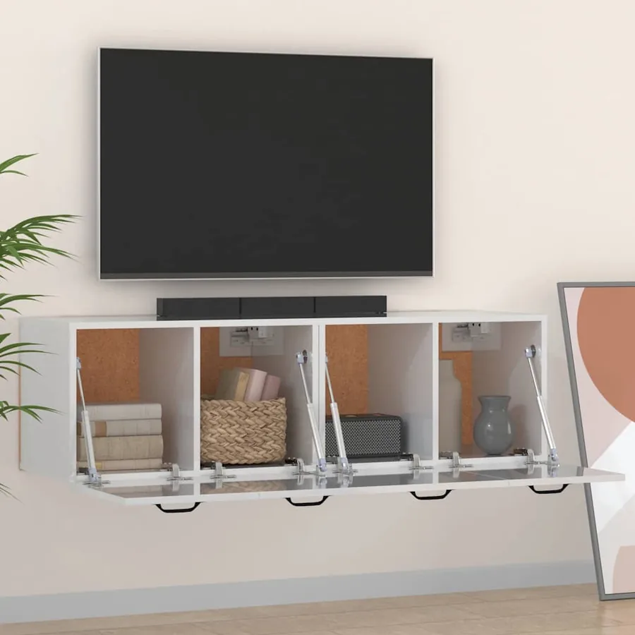 Armoires murales 2 pcs Blanc brillant 80x36,5x35 cm - 3