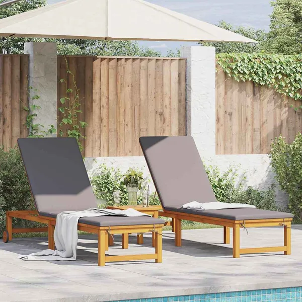 Transat 3 pcs Marron Bois d'Acacia Massif
