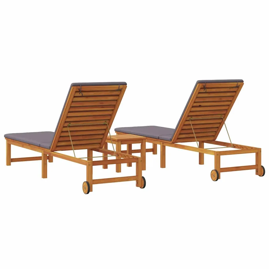 Transat 3 pcs Marron Bois d'Acacia Massif - 6
