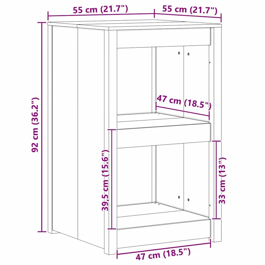 Armoire de cuisine MEPPEL Blanc 55 x 55 x 92 cm Pin massif - 12