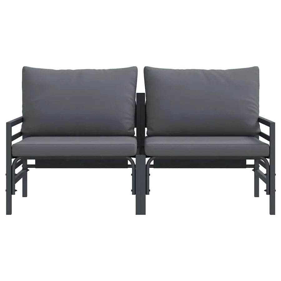 Mobilier de jardin 2 Pièce Anthracite 80 x 80 x 71 cm Acier - 5