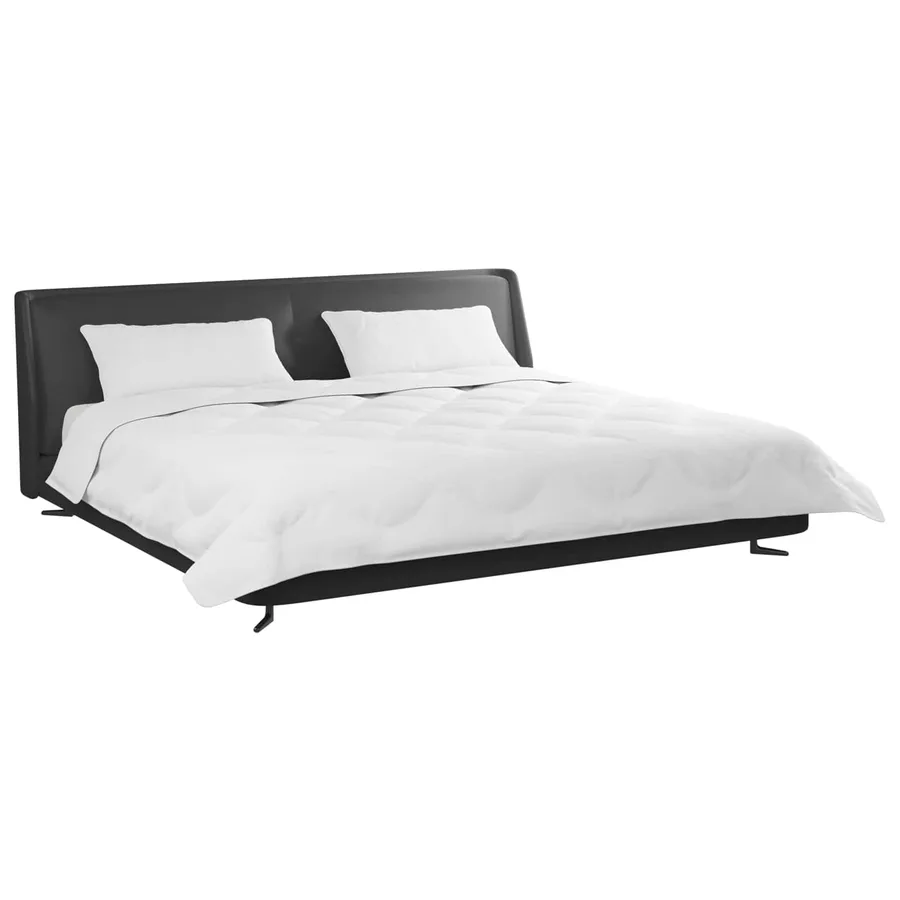 Couette avec Oreillers 3 pcs Blanc Microfibre et Plumes D'oie - 3