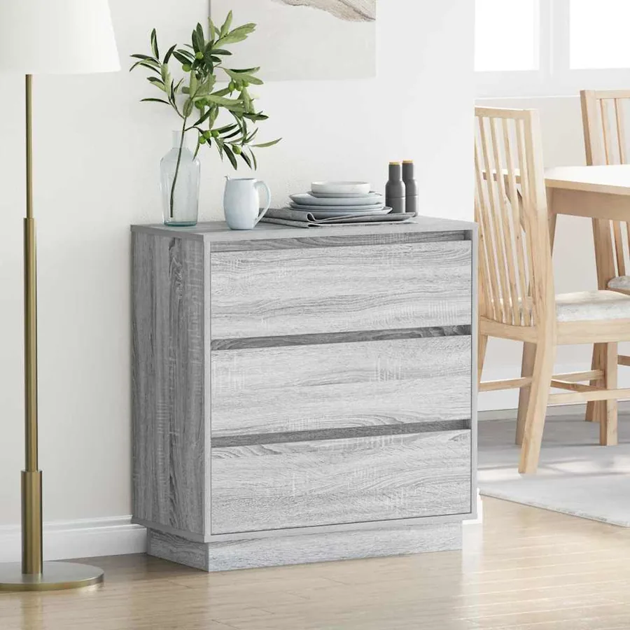 Cabinet de chevet Gris 71 x 34,5 x 75 cm Bois d'ingénierie