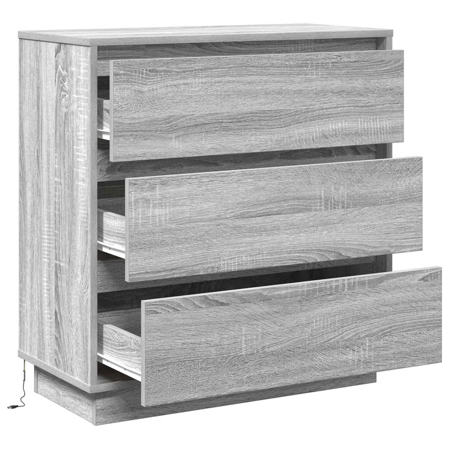 Cabinet de chevet Gris 71 x 34,5 x 75 cm Bois d'ingénierie - 6