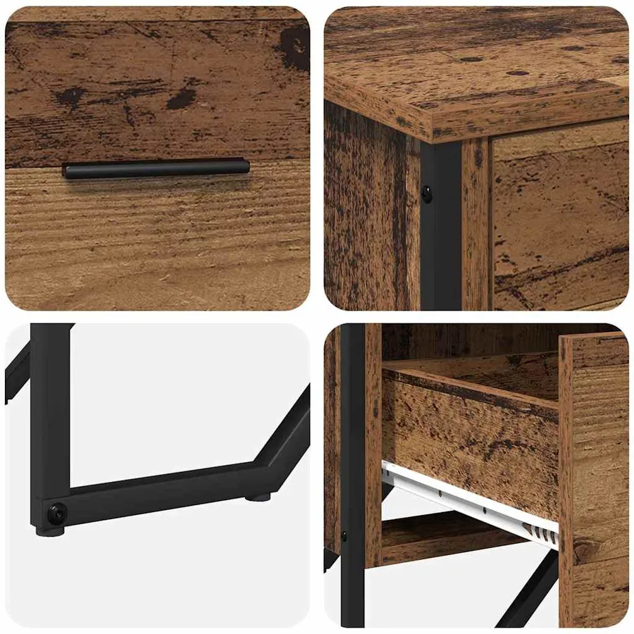 Commode 6-Tiroir Bois ancien 91 x 35,5 x 74,5 cm - 9