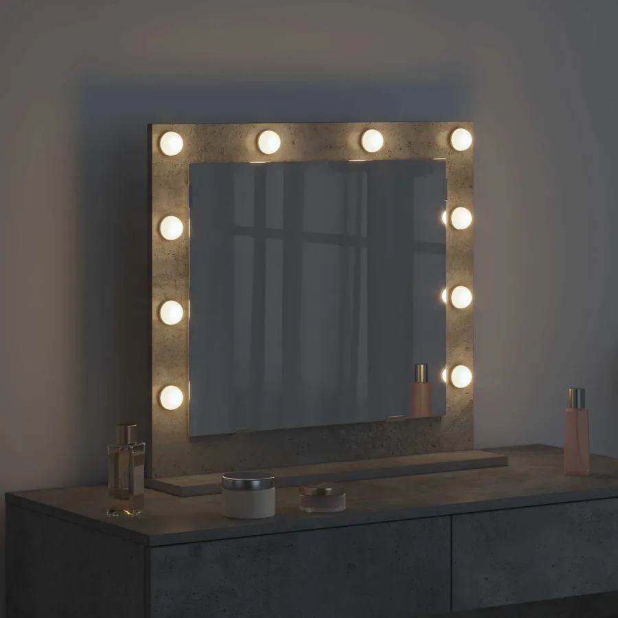 Miroir de vanité Rectangulaire Gris béton 60 x 55 x 18 cm - 3