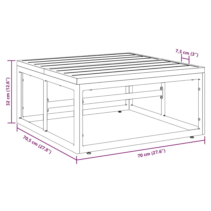 Mobilier de jardin Anthracite 70 x 70,5 x 32 cm Acier - 11