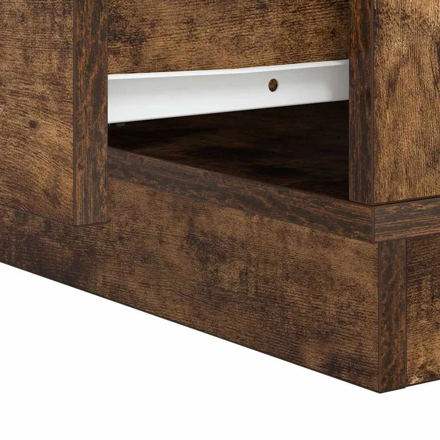 Cabinet de chevet avec tiroir Chêne fumé 39 x 34,5 x 50 cm - 12