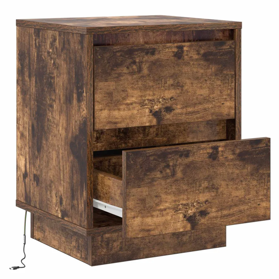 Cabinet de chevet avec tiroir Chêne fumé 39 x 34,5 x 50 cm - 5