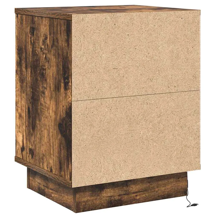 Cabinet de chevet avec tiroir Chêne fumé 39 x 34,5 x 50 cm - 9