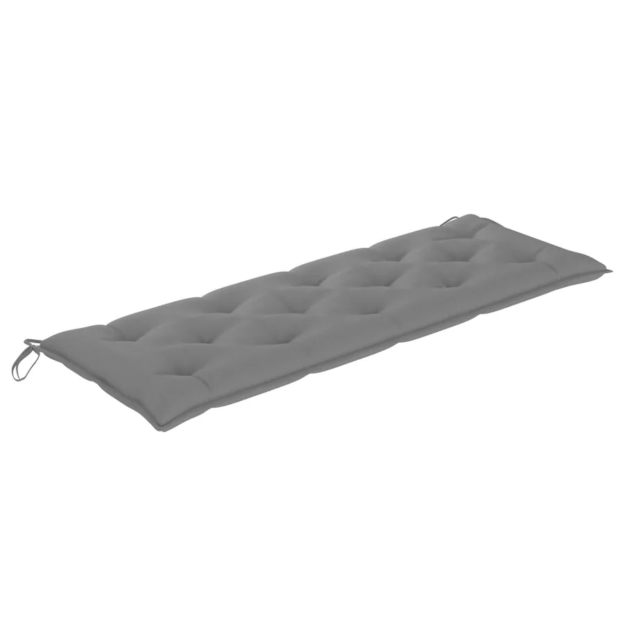 Banc Batavia avec coussin gris 150 cm Bois de teck massif - 5