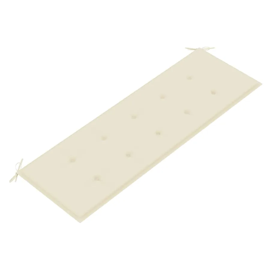 Banc Batavia avec coussin crème 150 cm Bois de teck massif - 5