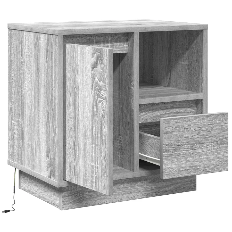 Cabinet de chevet Gris 50 x 34,5 x 50 cm. Bois d'ingénierie - 4