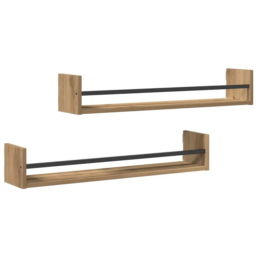 Étagère Murale Montage mural 2 pcs Chêne artisanal - 2