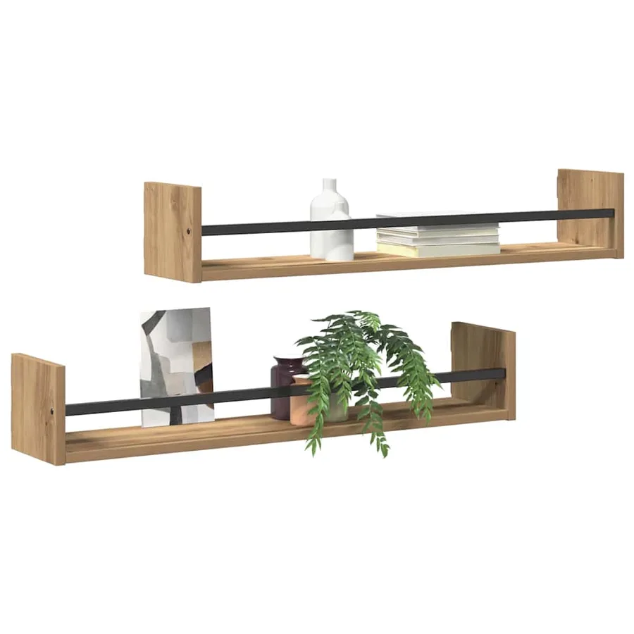 Étagère Murale Montage mural 2 pcs Chêne artisanal - 3