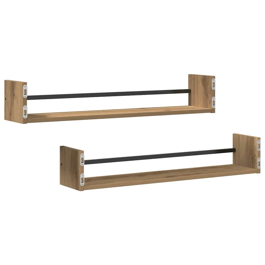 Étagère Murale Montage mural 2 pcs Chêne artisanal - 5