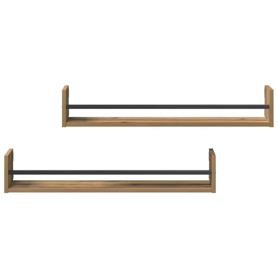 Étagère Murale Montage mural 2 pcs Chêne artisanal - 6