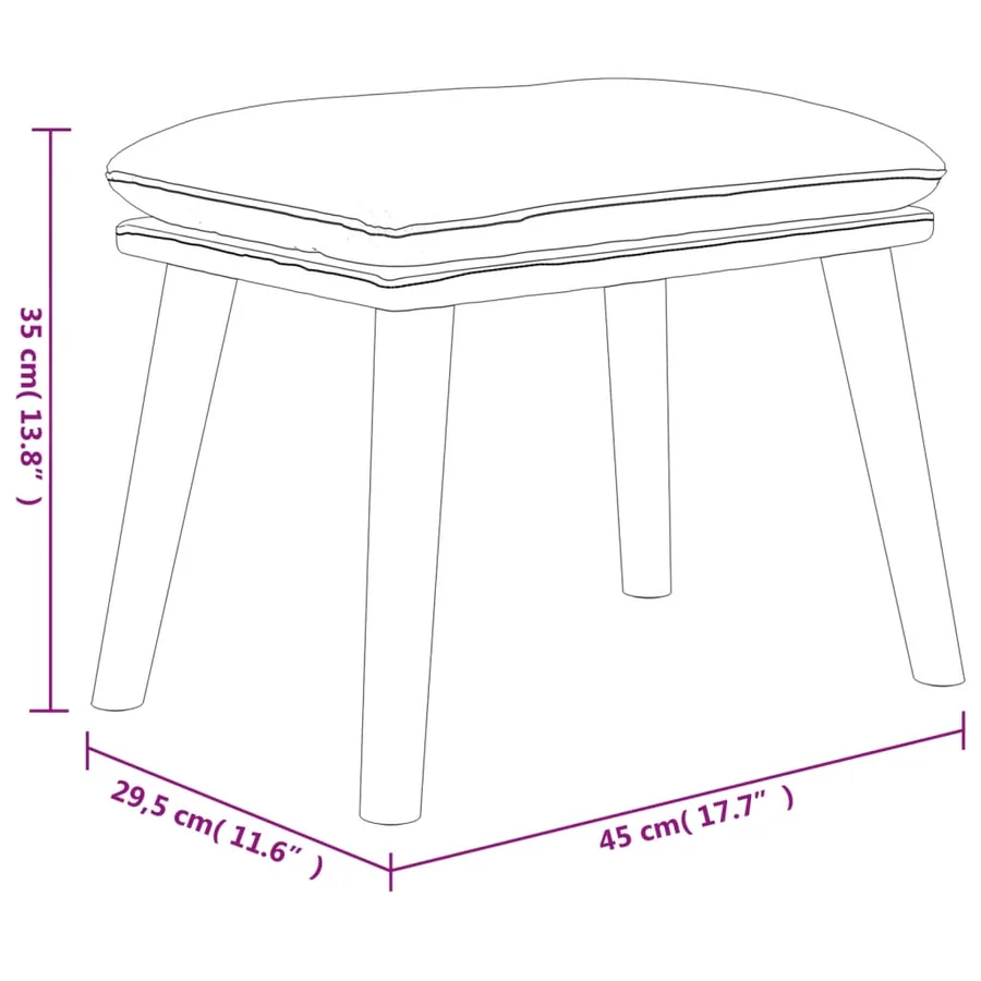 Chaise à bascule avec repose-pied Noir Tissu - 13