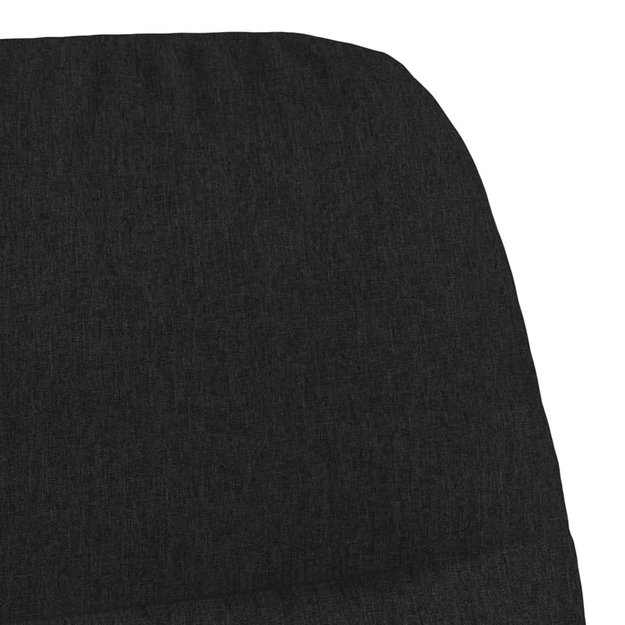 Chaise à bascule avec repose-pied Noir Tissu - 7