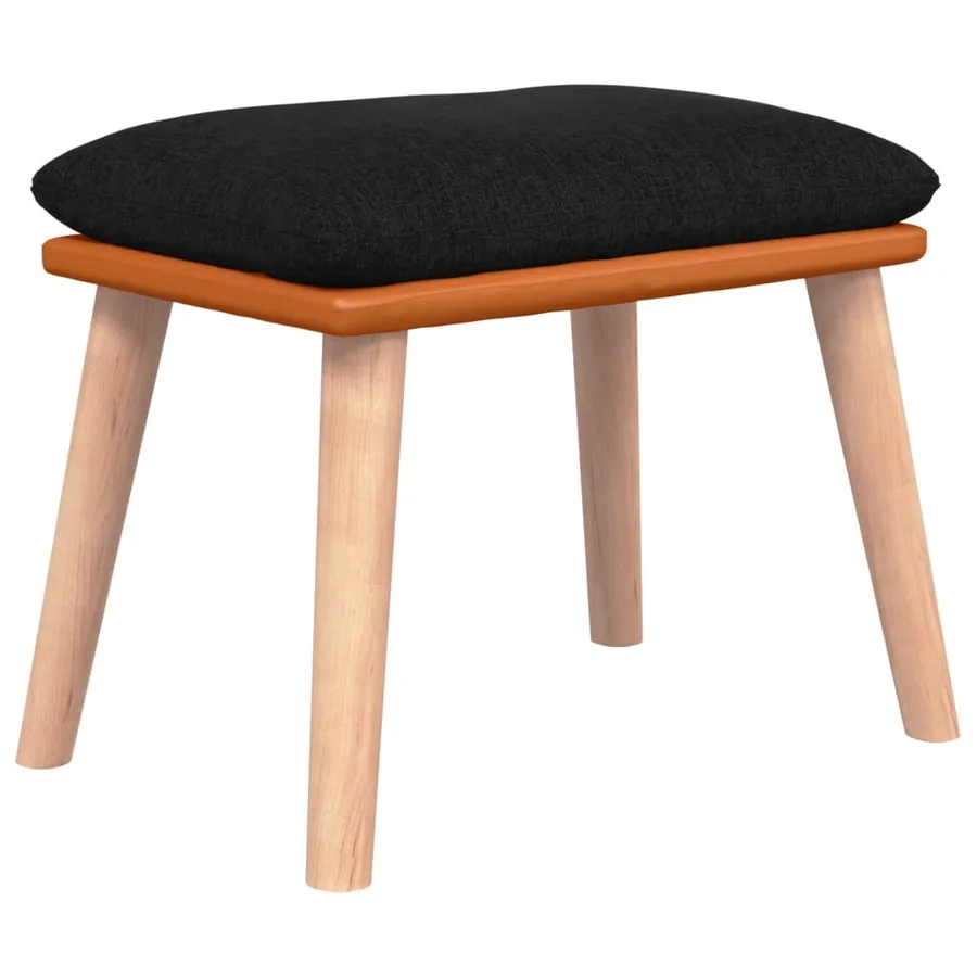 Chaise à bascule avec repose-pied Noir Tissu - 8