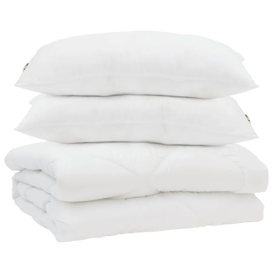 Duvet d'été simple avec oreiller 3 pcs Blanc Microfibre - 2