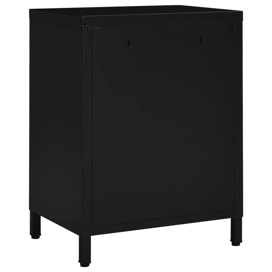 Tables de chevet 2 pcs Noir 40x30x54,5 cm Acier et verre - 6
