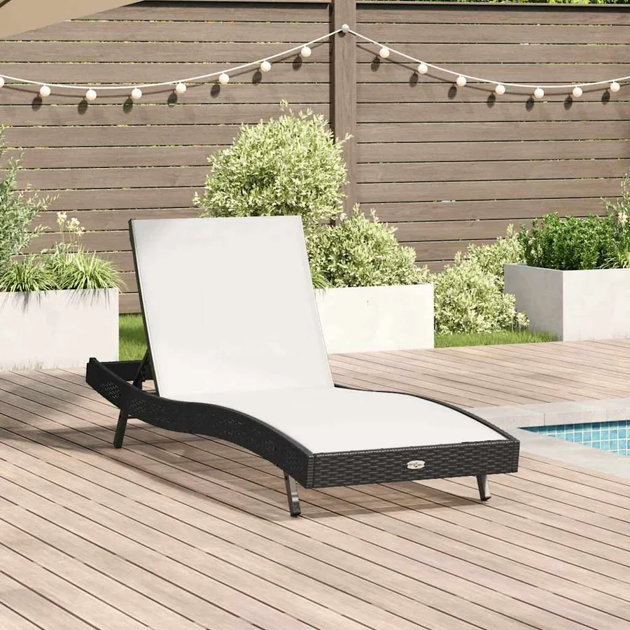 Transat Noir et Blanc 197 x 70 x 82 cm polyrotin