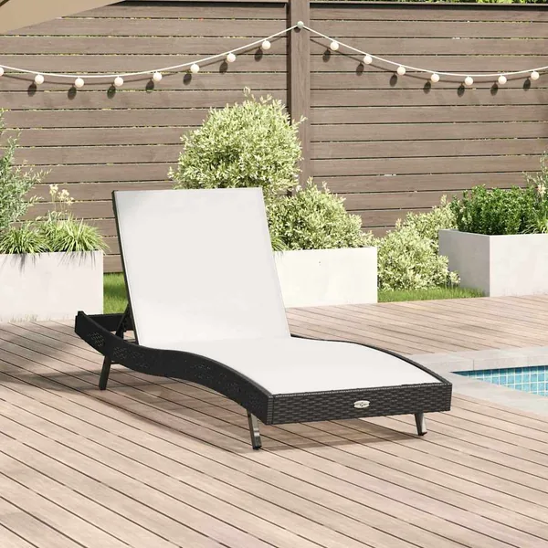 Transat Noir et Blanc 197 x 70 x 82 cm polyrotin