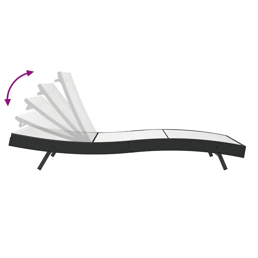 Transat Noir et Blanc 197 x 70 x 82 cm polyrotin - 9