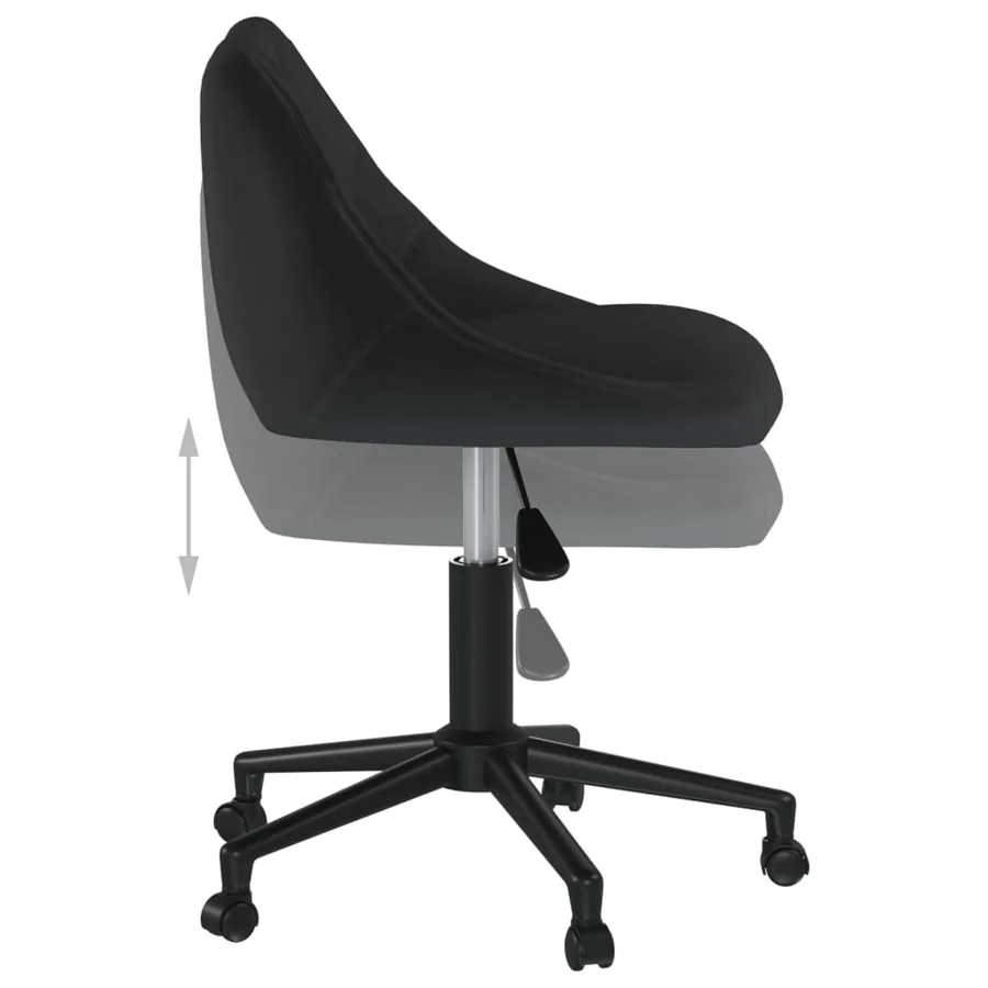 Chaise pivotante de salle à manger Noir Velours - 5