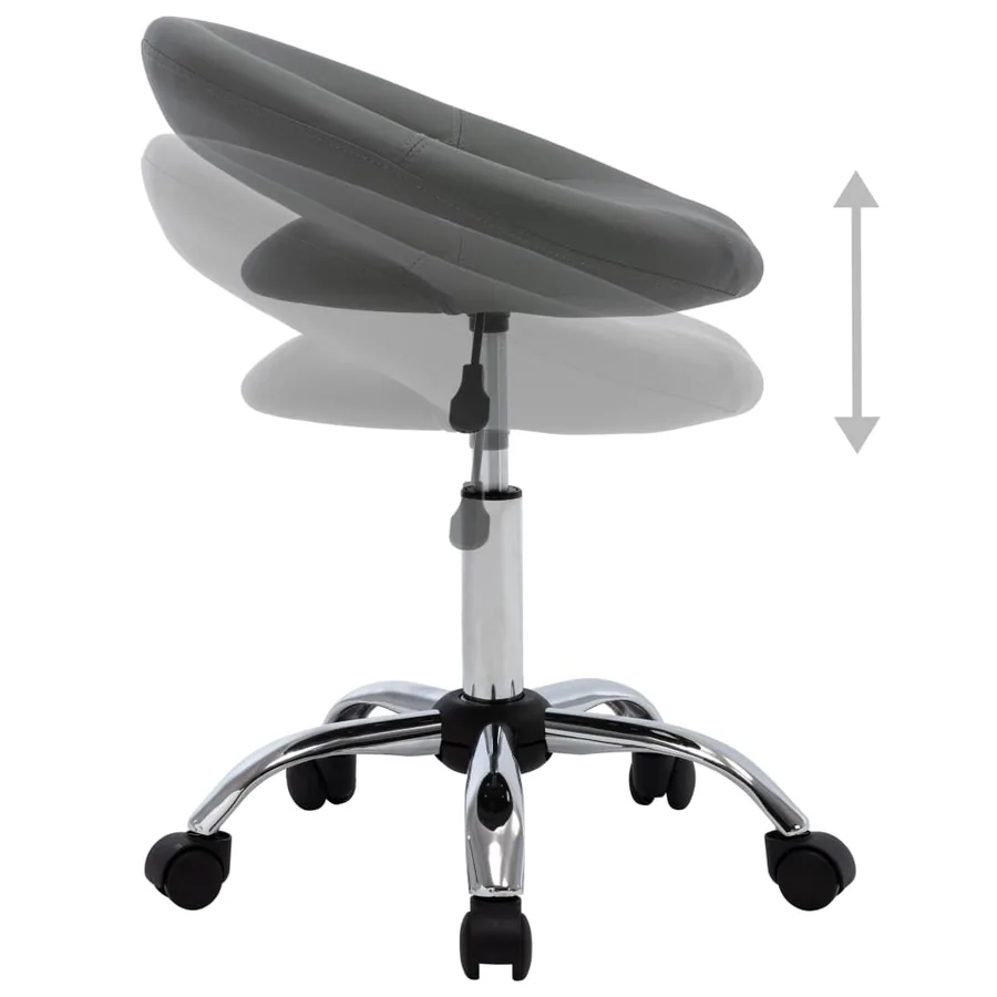 Chaise pivotante de salle à manger Gris Similicuir - 5