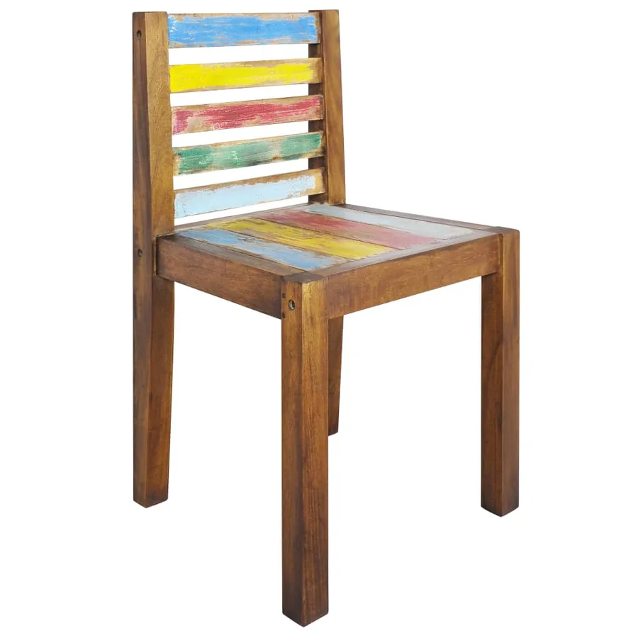 Chaises à manger lot de 6 bois de récupération solide - 10