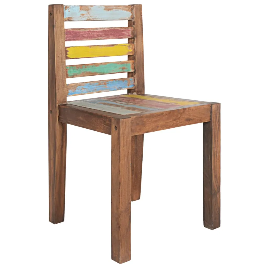 Chaises à manger lot de 6 bois de récupération solide - 2