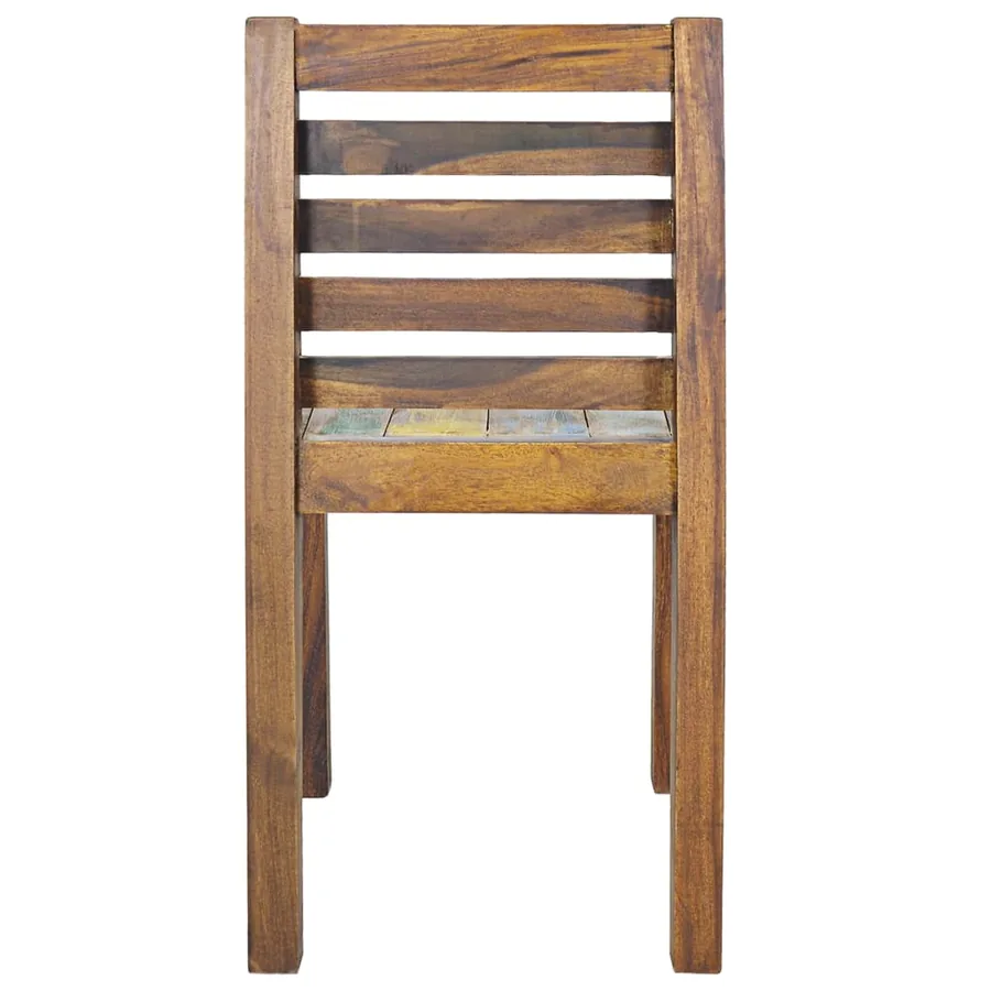 Chaises à manger lot de 6 bois de récupération solide - 5