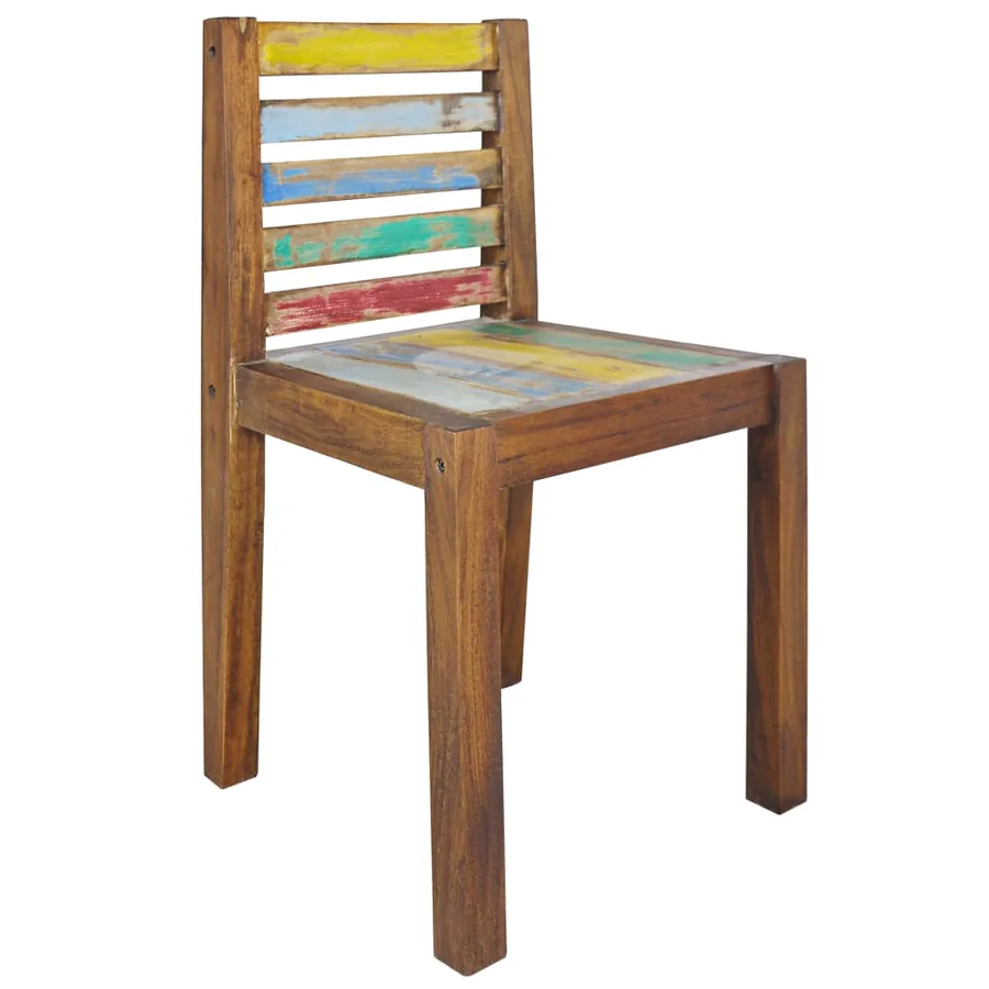 Chaises à manger lot de 6 bois de récupération solide - 9
