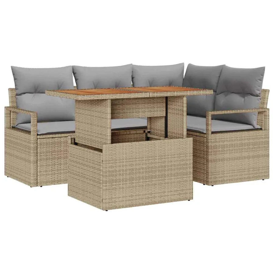 Ensemble de canapé de jardin 5 pc 4-Nombre de places - 2