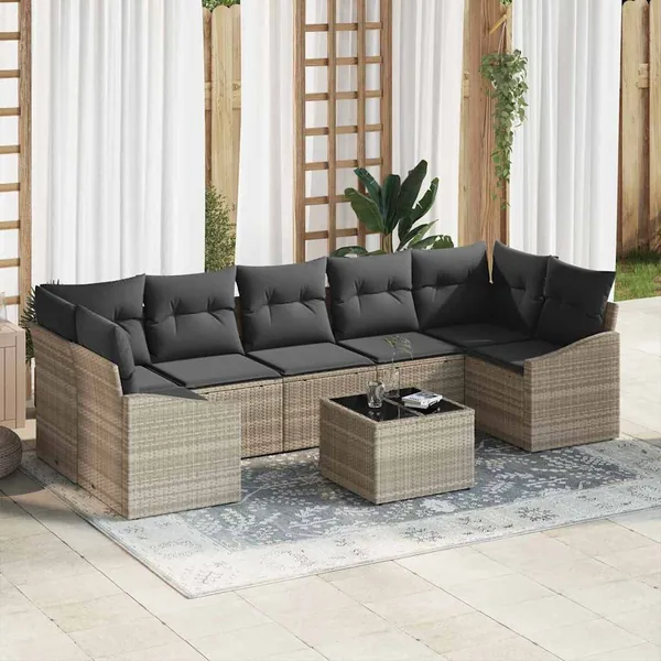 Ensemble de Canapés Gris clair 55 x 55 x 37 cm polyrotin