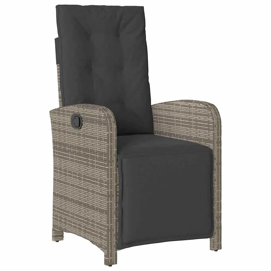 Ensemble de salle à manger pour jardin 9 pcs Gris polyrotin - 6