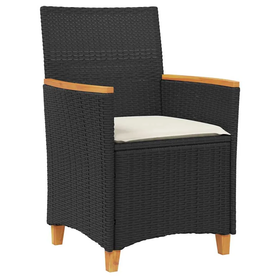 Ensemble de salle à manger pour jardin 5 pcs Noir polyrotin - 6