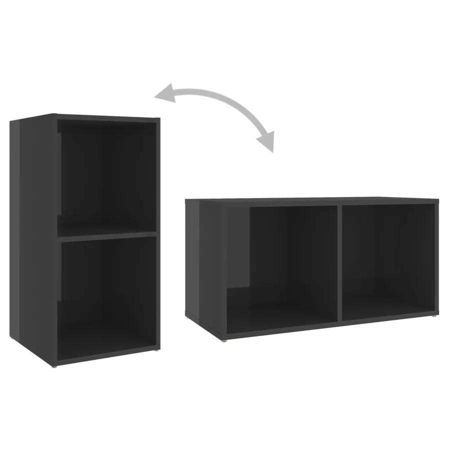 Ensemble de meubles TV 8 pcs Gris brillant Bois d'ingénierie - 5