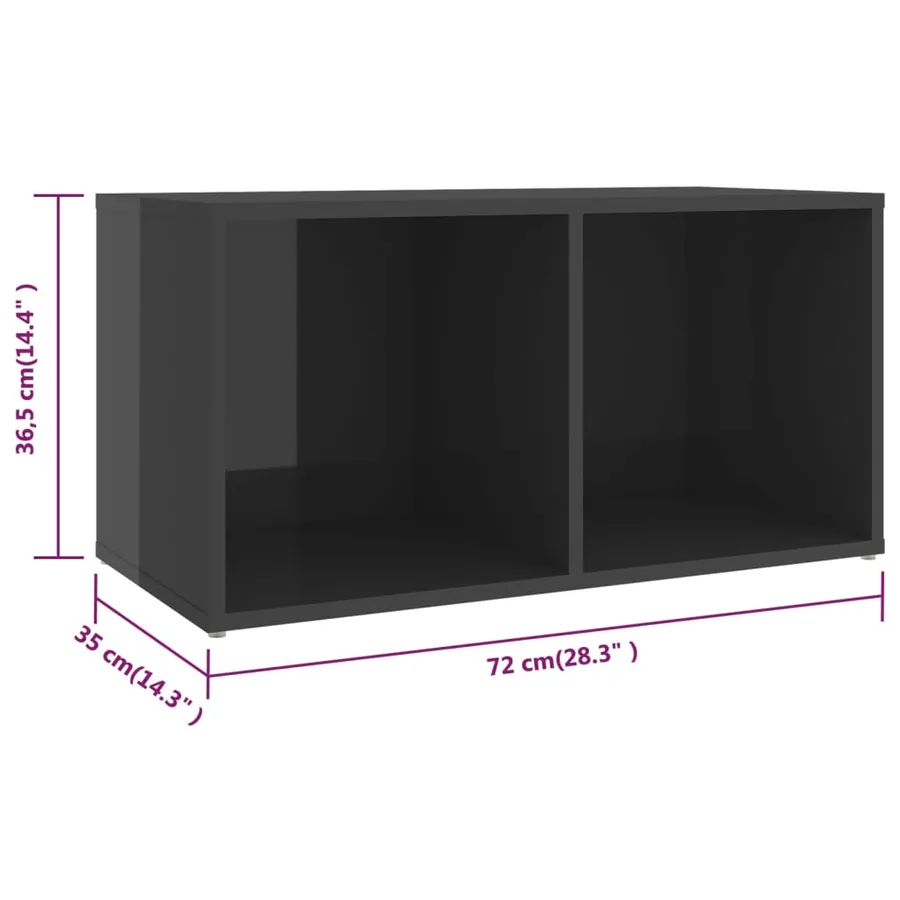 Ensemble de meubles TV 8 pcs Gris brillant Bois d'ingénierie - 8
