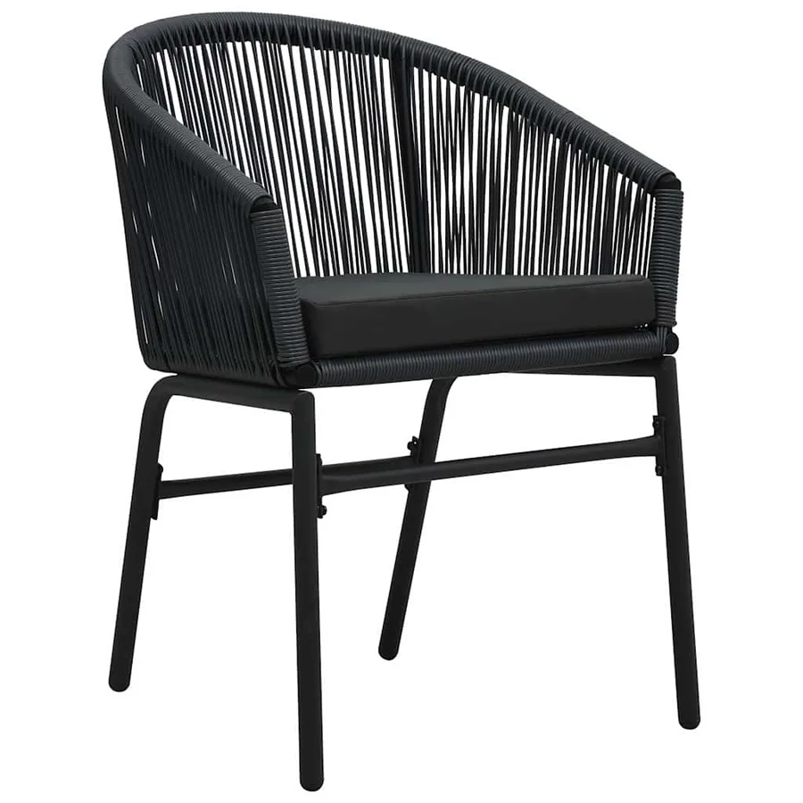 Ensemble de salle à manger pour jardin 7 pcs Noir - 6