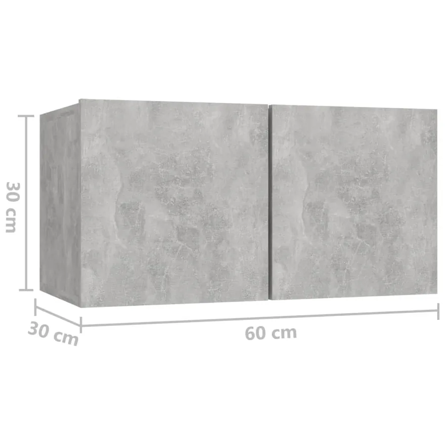 Ensemble de meubles TV 4 pcs Gris béton Bois d'ingénierie - 7