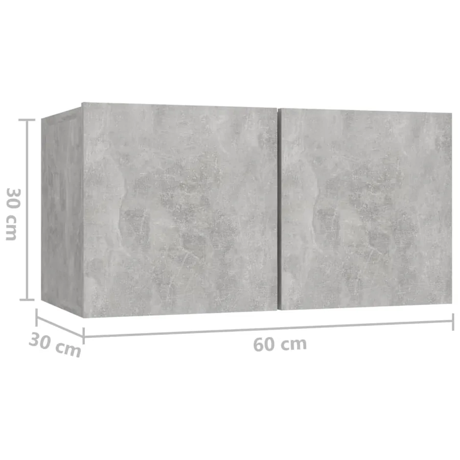 Ensemble de meubles TV 6 pcs Gris béton Bois d'ingénierie - 6