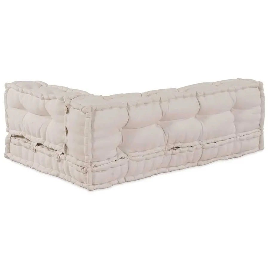 Coussin de canapé sur palette 3 pcs Crème 120 x 80 x 34 cm - 4