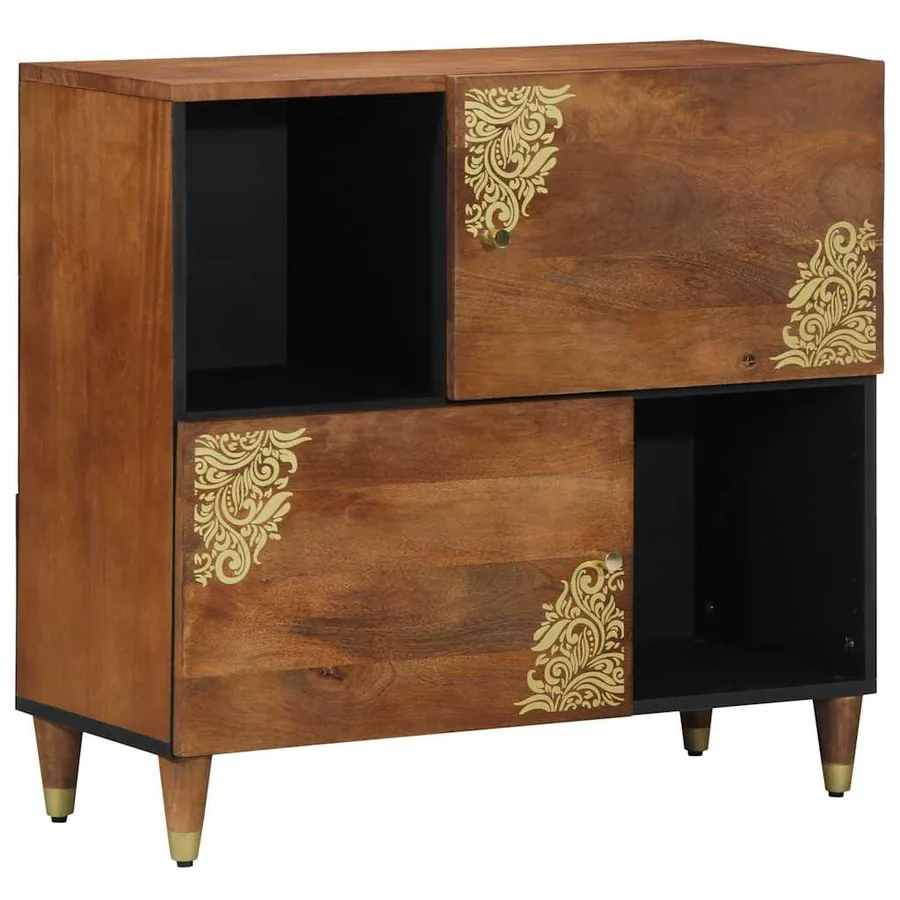 Buffet avec porte Marron 80 x 33 x 75 cm Bois de mangue massif