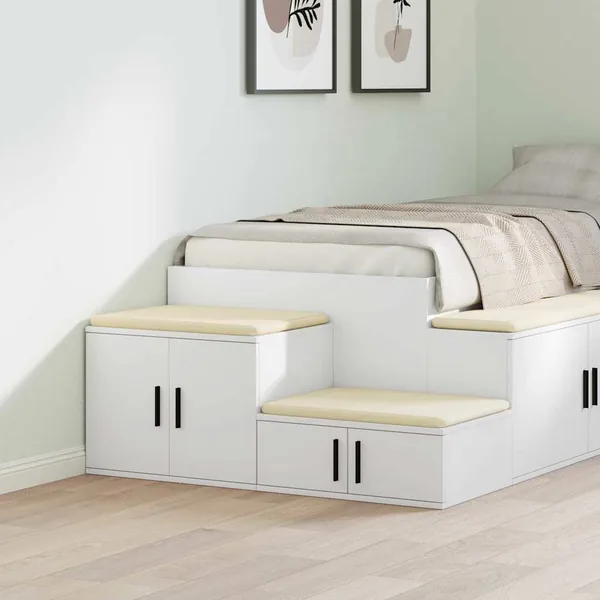 Armoire de rangement 2 pcs Blanc 118 x 41 x 40 cm