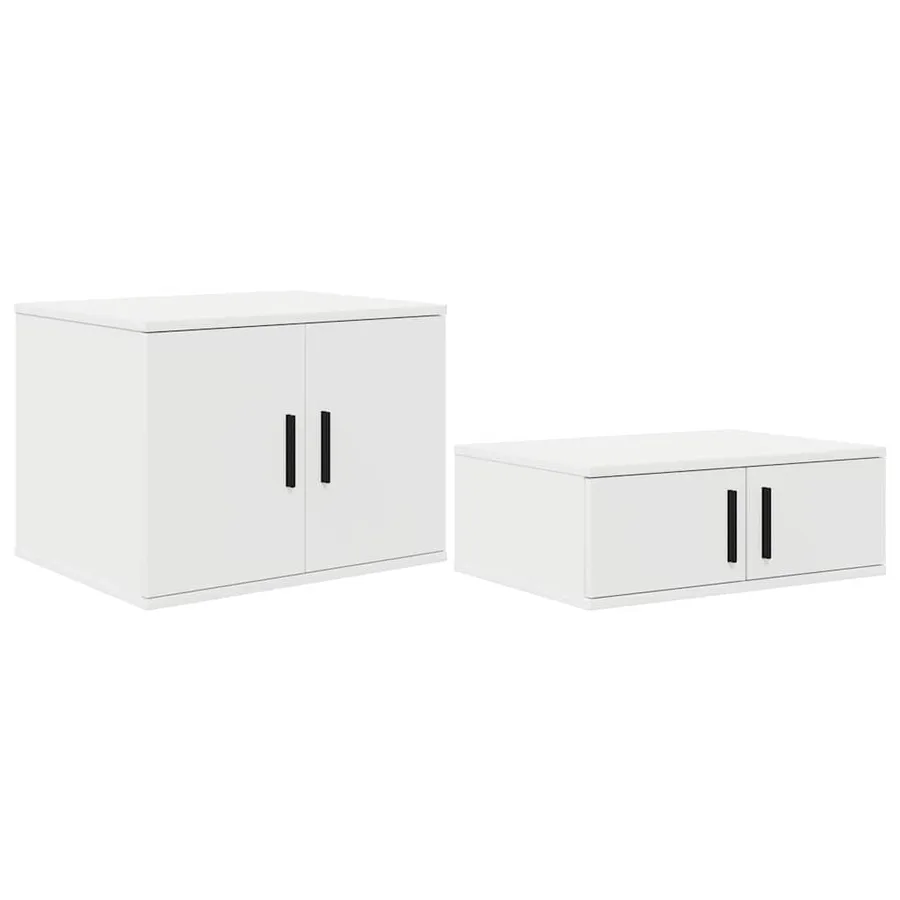 Armoire de rangement 2 pcs Blanc 118 x 41 x 40 cm - 2
